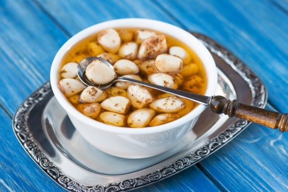 Bowl of Pickled Garlic